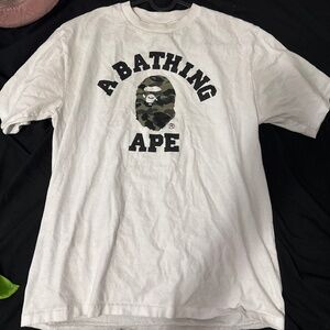 BAPE CAMO COLLEGE TEE WHITEXGREEN